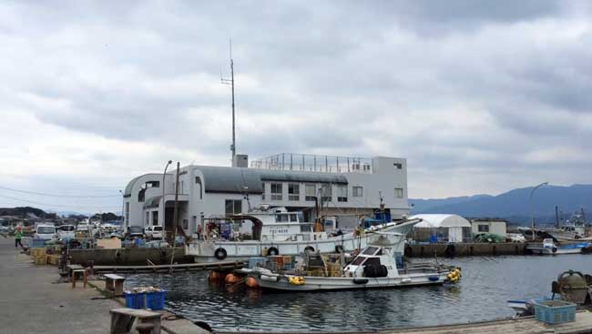 糸島の岐志漁港の牡蠣小屋